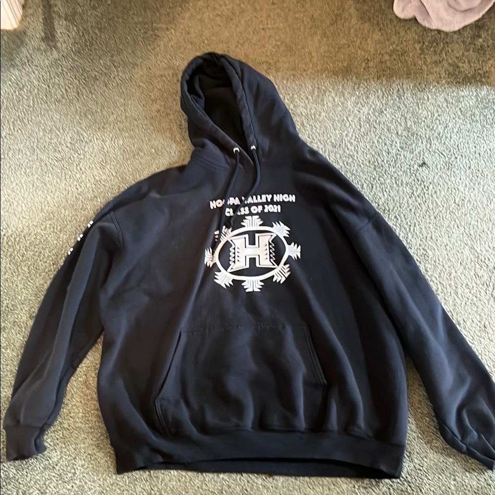 Port and Company Black 2XL Hoopa Valley High School Class of 2021 Logo Hoodie